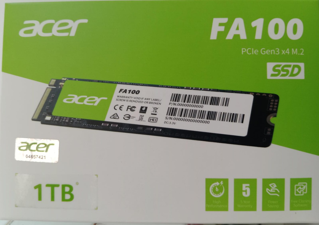 Disco estado solido SSD acer  FA100  1T PCle Gen3x4 M.2