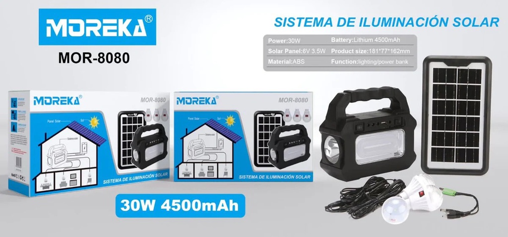 Sistema de Iluminacion solar MOREKA MOR80