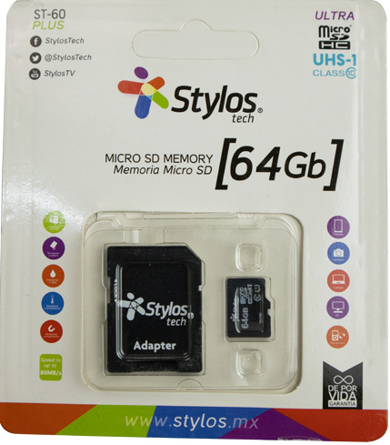 Memoria Micro SD 64gb Stylos MEMSTY070