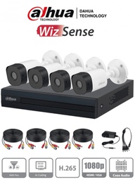 kit camaras DAHUA 4 cams 1080P +dvr wizense 2MP